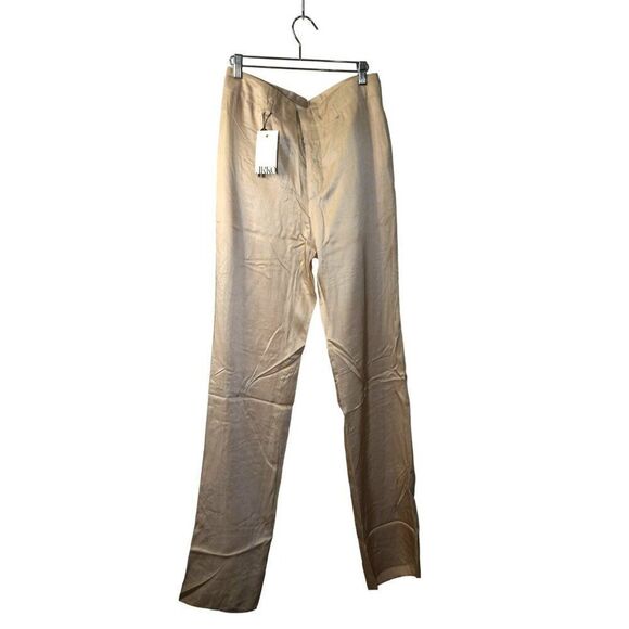 Gucci x Tom Ford High Waist Straight Leg Silk Trouser Pants Light Beige W30 Wome
